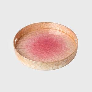 Bandeja de Servir Única con Incrustaciones de Madreperla Capiz Ombre, Acabado Lacado, Color Personalizado, Hecha en Vietnam para Baño y Joyería - Product Image 1