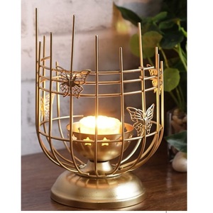 Candelabro Decorativo con Acabado Dorado, Candelabro Moderno para Decoración de Mesa de Boda, Candelabro Vintage - Product Image 2