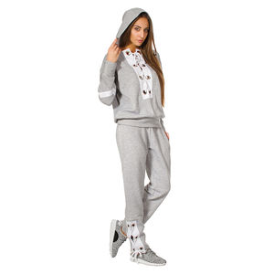 Conjunto Deportivo Casual de Dos Piezas para Mujer, Chaqueta con Cierre y Pantalones Deportivos con Sudadera con Capucha y Top Corto, Precio Económico con Personalización - Product Image 1