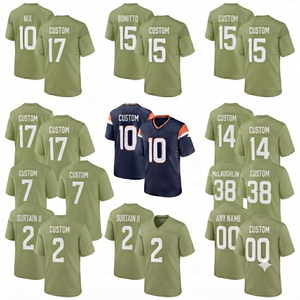 Custom Men's Olive Green American <b>Football</b> <b>Jersey</b> Mesh Breathable Quick Dry Sublimated Nylon/Cotton Short Sleeve Pullover Plus - Product Image 1