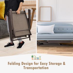 <b>Foldable</b> Patio Chaise <b>Lounge</b> <b>Chair</b> with Comfortable Backrest and Footrest - Product Image 3