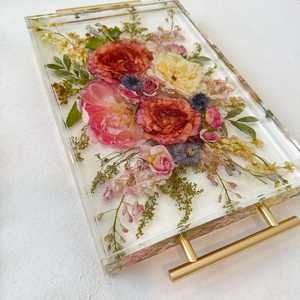 Handmade Resin Tray for Home Decor Stylish and Durable Serving Tray for Coffee <b>Table</b> Kitchen or <b>Vanity</b> Use - Product Image 5
