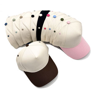 Casquette de baseball en coton bicolore à 5 panneaux personnalisée en gros avec logo personnalisé, casquette de sport unisexe - Product Image 6
