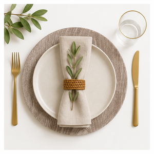 Assiettes de présentation rondes en faux bois rustique pour mariage, fête, événement, service de table, sous-assiettes en gros - Product Image 2
