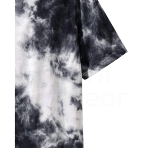 Camiseta de Manga Corta con Cuello Redondo y Estampado Tie-Dye para Hombre, Informal, de Punto, Corte Regular, con Patrón en Blanco y Negro - Product Image 5
