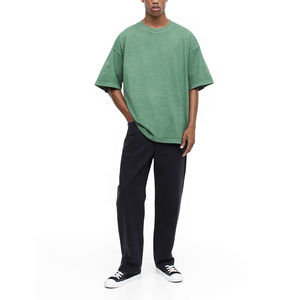 T-shirts surdimensionnés pour hommes en coton 100% de haute qualité, respirants, grande taille, manches courtes, épaules tombantes, avec imprimé, style tendance - Product Image 4