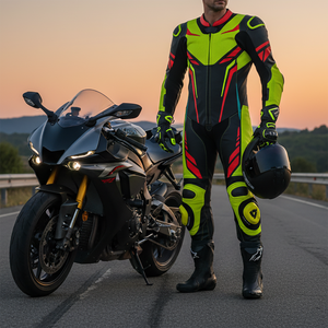 Wholesale genuine leather motorcycle jackets/suits Made Strong Leather Windproof Breathable Summer/Winter Use Safety <b>Road</b> Impact - Product Image 6