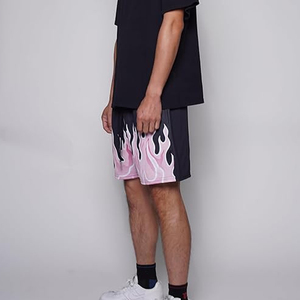 Men's Streetwear Shorts Drawstring Mid Waist Flame Pattern Egg Mesh Breathable Lightweight Good Quality Casual Wear 2026 - Product Image 4