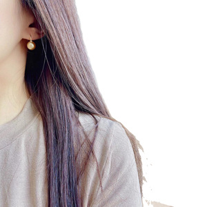 Pendientes Colgantes con Cuentas de Oro Natural de 11-12 mm, Estilo Lujoso, Chapado en Oro de 18K, Color Reina, Brillo de Cuero con Diseño Básico Impecable - Product Image 5