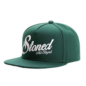 Gorra de Béisbol Unisex de 6 Paneles con Bordado 3D 'Stoned Not Stupid', Estilo Urbano y Hip Hop, Color Azul Oscuro, Algodón Peinado, Talla Adulto - Product Image 4