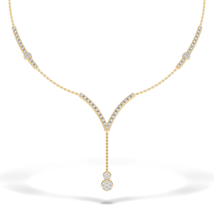 Collier élégant en diamant naturel taille ronde avec certification IGI, chaînes en or blanc/rose/jaune, bijoux de luxe pour femmes, Inde - Product Image 6