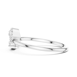 Anillo de compromiso con motivo de hoja, joyería inspirada en la naturaleza, anillo para fiesta de cóctel, anillo de boda con diamante de moissanita redondo, anillo para mujer - Product Image 4