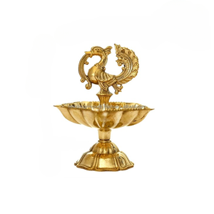 Kuthu Vilakku Deepam fait à la main en laiton indien Puja mariage Diwali suspendu Style Art déco couleur personnalisée Logo retour cadeau - Product Image 6