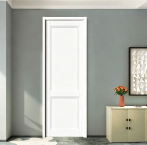 Puertas Modernas de MDF Sólido con Revestimiento de PVC Imitación Madera, Resistentes al Agua y a las Termitas, para Entrada de Apartamentos, Salas de Estar y Hoteles - Product Image 1