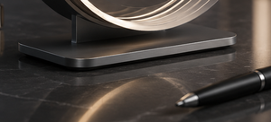 Minimalist Circular Desk <b>Clock</b> Metal Quartz Movement LED Illuminated Backlight Needle Display - Product Image 2