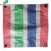 Bâche PE rayée multicolore de haute qualité, marque K-Tarp Vina, modèle imperméable, découpe/moulage personnalisables, épaisseur et taille ajustables