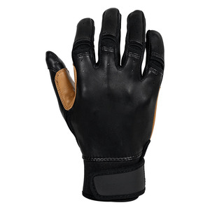 Unique Style Baseball Batting Gloves Black Leather Reinforced Palm Support Breathable <b>Flex</b> Fit Adjustable Wrist OEM Supply - Product Image 6