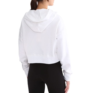OEM Casual personalizado de gran tamaño Crop Hoodie mujer francés Terry Drop Shoulder Pullover bordado Plain Crop Top Hoodie Mujer 2026 - Product Image 2