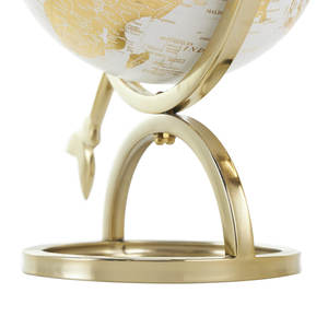 Globe terrestre en métal doré avec support à axe en forme de flèche, éclairé, fait main, carte du monde décorative en aluminium pour bureau - Product Image 5
