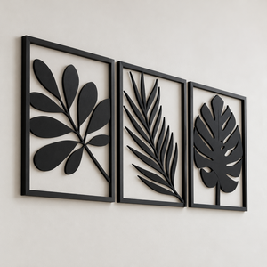 Handcrafted Botanical <b>Wall</b> <b>Art</b> Set of 3 Black Framed <b>Leaf</b> <b>Wall</b> Decor Wholesale OEM ODM Bulk - Product Image 4