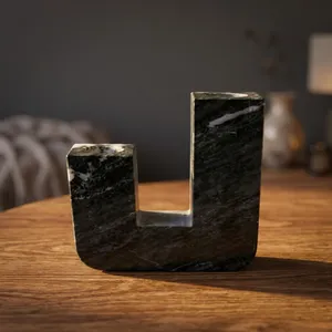 Porte-bougie géométrique en marbre, design minimaliste pour table, décoration intérieure durable pour salon, toutes saisons - Product Image 3