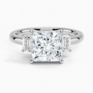 BOJ <b>Ring</b> 067 Princess Cut 925 <b>Silver</b> Three Stone Halo <b>Solitaire</b> Diamond <b>Ring</b> 2ct D Color VVS1 Moissanite GRA Certified Low Price - Product Image 1