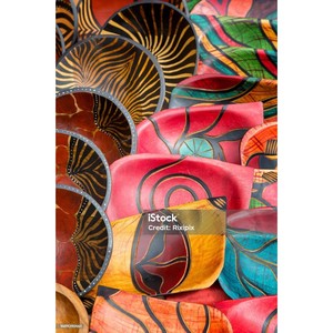Hand-Painted Acacia Wood Tribal Bowl Wholesale - Moradabad Artisan <b>Crafts</b> - Product Image 1