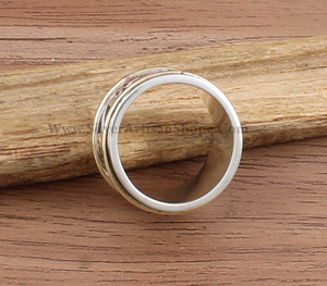 Anillo Giratorio de Plata de Ley 925 con Puntos, Anillo Antiestrés con Piedras Preciosas, Anillo de Boda para Mujer y Hombre, Joyería Clásica Boho para Meditación, Venta al por Mayor - Product Image 5