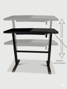 Small Space <b>Adjustable</b> Desk Convertible Glass Top Sit Stand Desk Compact Home Office <b>Table</b> Made in Vietnam OEM ODM - Product Image 4