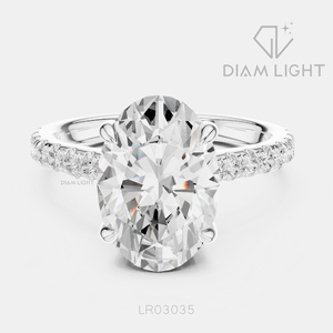 Engagement <b>Ring</b> 14KT White Gold F+ Color VS+ Clarity for Women Luxury <b>Ring</b> IGI Certified 4.00CT Oval Cut Lab Grown Diamond - Product Image 1
