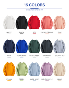 Sweat-shirt unisexe à col rond en molleton français respirant, coupe classique, couleur unie, tricoté en coton, pull décontracté pour l'hiver - Product Image 2