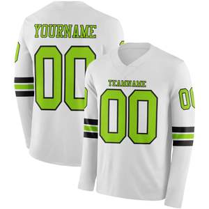 Jersey Deportivo Personalizable para Hombre OEM, Manga Larga, Impresión por Transferencia de Calor/Digital/Bordado, Nombre del Equipo, Logotipo y Posiciones Personalizados - Product Image 1