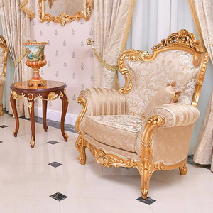 Juego de Sofás de Madera de Teca de Lujo, Elegancia Imperial, Tapizados, Ecológicos, Tallados a Mano, Muebles Clásicos Europeos para Sala de Estar - Product Image 3