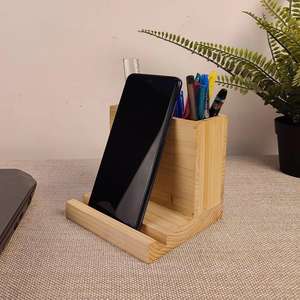 Soporte para Laptop, Soporte para Teléfono Móvil de Madera Hecho a Mano para Escritorio, Elegante y Resistente, para iPhone y Android, para Oficina y Hogar - Product Image 2