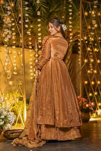Nuevo traje Anarkali de alta calidad para mujer, para bodas, en seda crepé natural con bordados, procedente de la India. - Product Image 2