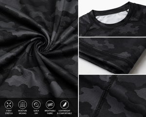 Custom <b>Men's</b> Long Sleeve <b>Compression</b> Rash Guard Camouflage Gym <b>Shirt</b> Athletic Fitness Training Workout Sportswear Base Layer Top - Product Image 6