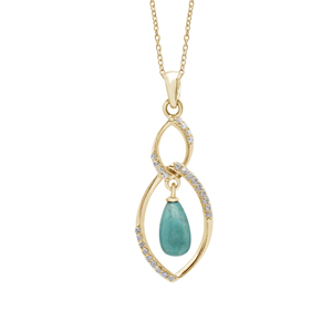 Collar con Colgante de Piedra Turquesa, Plata de Ley 925, Bañado en Rodio, Diseño Minimalista, Forma de Gota de Agua, Cadena de Caja, Joyería Fina - Product Image 4