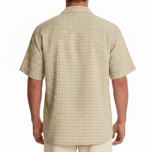 Camisas de Manga Corta para Hombre, Color Beige, Personalizables, Casuales, de Verano, Tejido Suave y Cómodo - Product Image 6