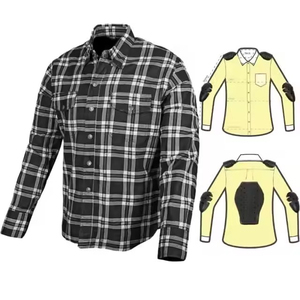 Men's Long Sleeve Plaid Flannel <b>Shirt</b> With Kevlar Protection Motorcycle Riding Wear Full Sleeve Windproof All Seasons - Product Image 1