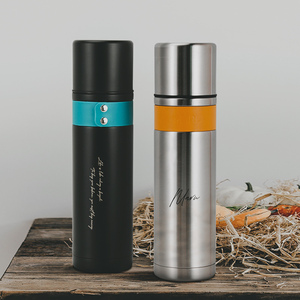 Botella de vacío SUS 1000 recubierta de cerámica de doble pared de gran capacidad de 304 ml/33oz con taza 6 horas aislamiento caliente/frío MARU - Product Image 1