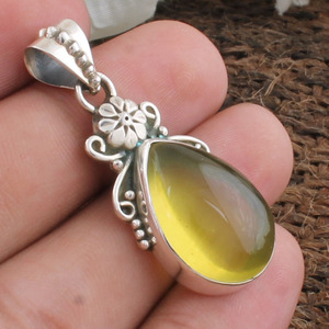 Pendentif en quartz citron naturel, argent sterling 925, collier artisanal en pierre précieuse jaune, bijoux pour femmes, vente en gros - Product Image 2
