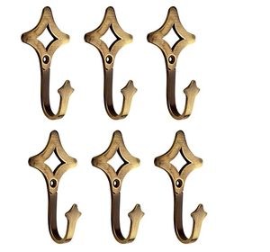 Juego de 4 Ganchos de Pared de Latón Vintage, Forma Poligonal, Resistentes al Óxido, para Colgar Abrigos en Puerta o Pared - Product Image 4