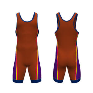 Traje de Lucha Libre con Bloques de Color Negro, Rojo y Azul, Ajuste de Compresión, Uniforme de Equipo Personalizado, Ropa Deportiva sin Mangas para Entrenamiento de Lucha Libre - Product Image 3