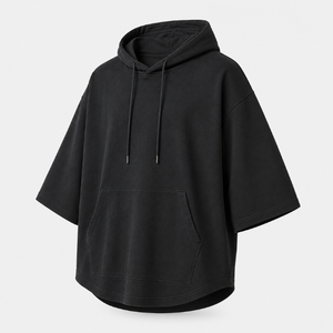 Haut unisexe en molleton numérique à logo personnalisé, coupe ajustée, manches régulières, épaules tombantes, style streetwear, avec poche kangourou, collection automne BD - Product Image 1