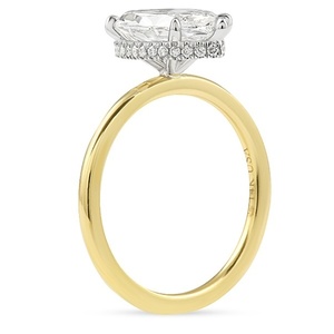 แหวนเพชรเม็ดเดี่ยวทรงมาร์คีส์ 1.90 กะรัต หรูหรา พร้อมวงแหวนซ่อนแบบ V Prong ตัวเรือนทองคำแท้ เป็นมิตรต่อสิ่งแวดล้อม ประดับด้วยเพชรสังเคราะห์ - Product Image 3