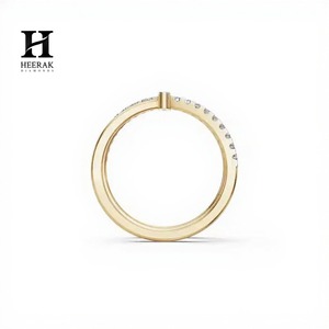 แหวนทองคำแท้ 14K 18K ดีไซน์ไขว้สองสี ประดับเพชรแล็บโกรว์ หลายชั้น แบบซ้อนกัน - Product Image 5