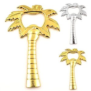 Abridor de Botellas de Metal con Diseño de Palmera y Coco, Abridor de Tapas de Vidrio para Refrescos, Utensilio de Cocina Tropical, Recuerdos para Bodas y Fiestas, Decoración Coleccionable - Product Image 3
