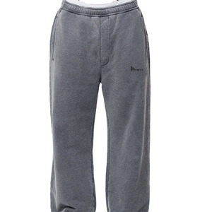 High Quality Men's Gray Fleece Sweatpants <b>Elastic</b> Waist Casual Joggers With Side Pockets Midweight Custom Wear - Product Image 1