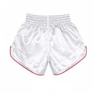 Pantalones Cortos Blancos de Muay Thai para Hombre, Cintura Alta, Cierre Elástico, Transpirables, Estilo Casual, Color Sólido, Tela de Poliéster - Product Image 6