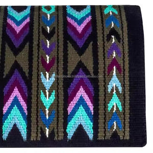 Meilleure qualité de laine de Nouvelle-Zélande Double tissage tapis de selle tissés à la main couleurs attrayantes pour Western Riding Show Horse Blanket - Product Image 4